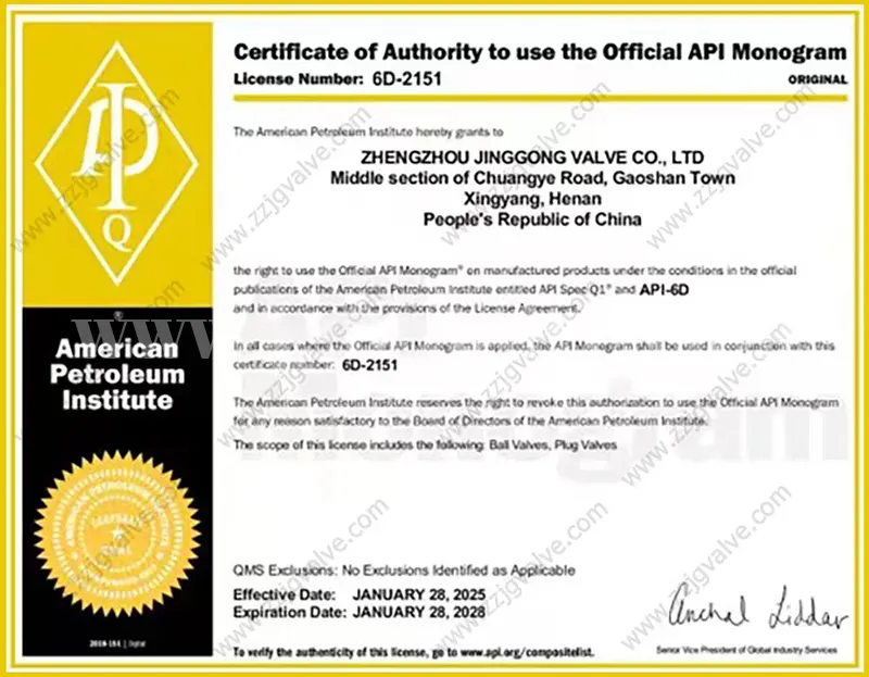 全球旋塞阀设计、制造与验收标准说明